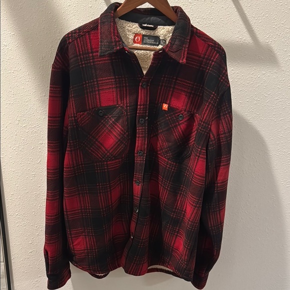 Red and Black Plaid Men's Shirt - Picture 1 of 3